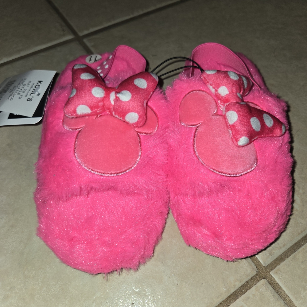 Disney Pink Kids Slippers with Bow